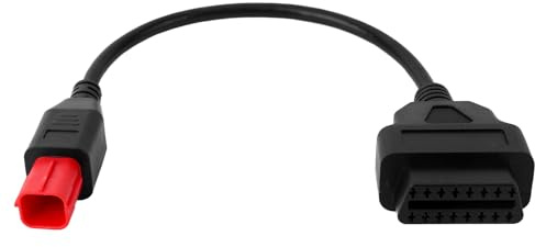 6-Poliges OBD2-Adapterkabel, OBD2-Motorradadapter auf 16-Poligen Diagnosescanner für Can Bus & K-Line Kompatibel mit Yamaha Suzuki Piaggio und Mehr