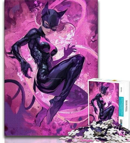 Anime Catwoman Puzzle 1000 Teile für Teenager, Denkspiel, Wanddekoration, einzigartige Geburtstags (38x26cm)
