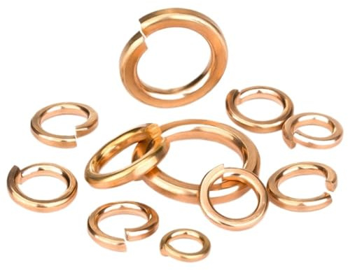 Bronze/Copper/Brass Split Spring Washer M2 M2.5 M3 M4 M5 M6 M8 M10-M22 Elastic Gasket Shells Pad Spring Lock Washer Anti-loose(M18-1pcs)