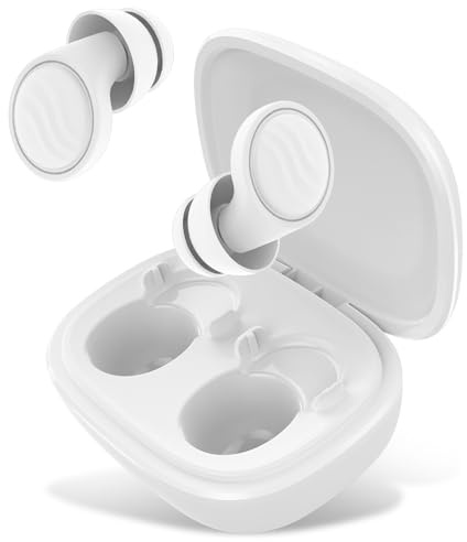 Boule quies, Bouchon d'oreille pour dormir réutilisables antibruit avec 7 paires d'embouts en silicone, bouchons de couchage pour étudier, se concentrer, voyager et assister à des concerts Blanc