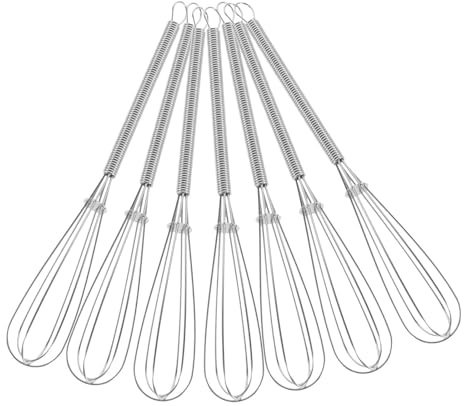 CHILDWEET Outil Professionnel Lot de 7 Fouets en Acier Inoxydable Agitateur Confortable et Solide pour Coloration Cheveux pour Salon de Coiffure