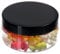 Tiegel XXL Tarros de 100 ml de PET transparente, con tapa de plástico negro, plato, 30 piezas