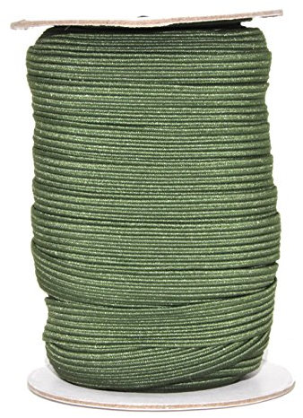 Mandala Crafts 12 mm 20 Yds Rolle olivgrüne Gummibänder zum Nähen – 1/2 flache elastische Schnur – 3,8 cm geflochtene Stretchbänder zum Basteln
