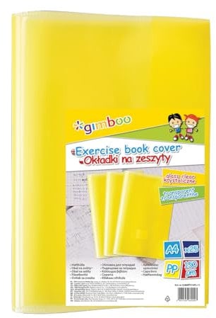 gimboo Hefthüllen Heftumschläge/ 25 Stück - 25er Packung/DIN A4/ Extra-Stark - 150 my aus PP/Farbmischung-Mix Transparent Klar/Kristallklar/Heftschoner für Schulhefte/Buchumschlag