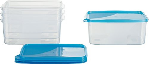 MiraHome Gefrierdosen 4x2,75L rechteckig blau – Vorratsdosen mit Deckel luftdicht – Transparente Frischhaltedosen mit Deckel – Aufbewahrungsbox Küche für Mealprep & Organisation – Austrian Quality