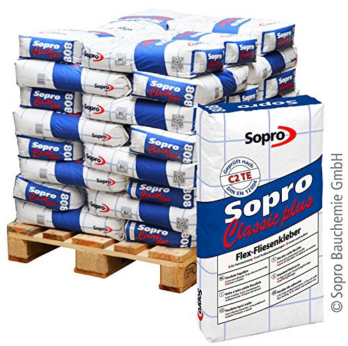 40 Sack/Palette Sopro Classic PLUS SC 808 Zementärer Flex-Fliesenkleber, C2 TE