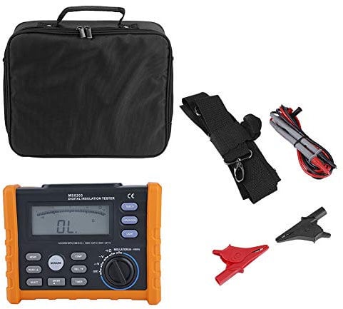 Misuratore Resistenza di Isolamento, Akozon MS5203 Tester Isolamento 50-1000V Megaohmmetro Digitale Professionale Prova di Continuità con Display LCD Retroilluminato Test di Tensione CC e CA