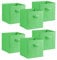 Urban Living Multi Purpose 31cm Cubic Storage Box Collapsible Organiser Storage Cube Basket Bin for Clothes, Toys, Books, DVDs, Bedding, Towels and More... (Lime Green x6)