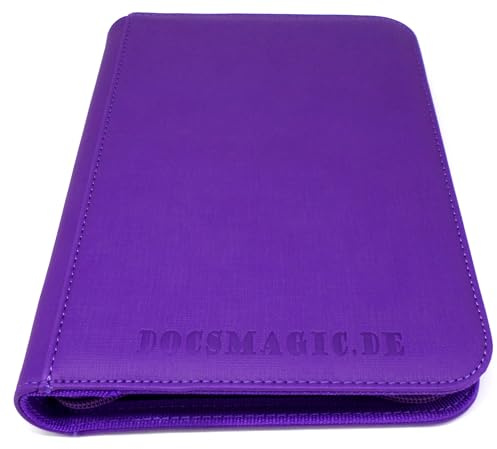 docsmagic.de Premium Pro-Player 4-Pocket Zip-Album Purple - 160 Card Binder - MTG - PKM - YGO - Reissverschluss Lila