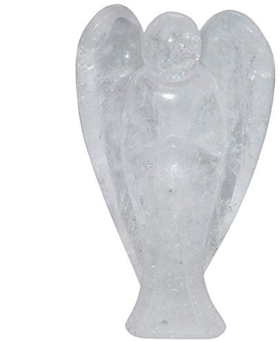 Nupuyai 7cm Bergkristall Edelstein Kristall Engel Figur Schutzengel Heilstein Taschenengel Friedensengel Glücksbringer Reiki Deko