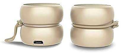 Xoopar Mini Enceinte Bluetooth Ultra Compact Yoyo Speaker - Haut Parleur Puissant de 3 Watts - Haut-Parleurs Nomade avec 4 Heures d'Autonomie -Format Enceinte Petite Taille 3 Cm (Or, Stéréo)