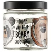 3Bears Frühstücks-Glas für echte Porridge Lover | Overnight Oat Glas im Bärendesign für ein leckeres & schnelles Frühstück | Mit praktischer Markierung zum Abmessen für deine perfekten Oats