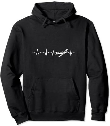 Flugzeug Herzschlag Flieger Pilot Flugplatz Flug Geschenk Pullover Hoodie