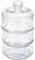 Rammento 3-Tier 22cm Tall Glass Storage Jar with Lid, Clear | Stackable Canister for Sweets, Biscuits, Nuts & Seeds | Biscuit Barrel/Cookie Jar for Kitchen Organisation | 13cm Wide Food Container