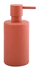 Spirella Seifenspender Tube | mit Edelstahlpumpe | Flüssigseifen-Spender | Porzellan | 300ml | Langliebig und Robust | matt Rot, Red, Standard