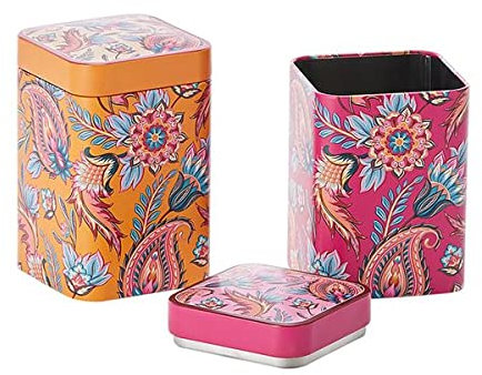 Cha Cult NEU teemando® Dose Fireflower, 100 g eckig, Stülpdeckel, 2-fach sortiert 10,9 x 7 x 7 cm