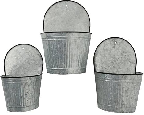 Arinosa Wandblumenhänger Zink Wand Blumentopf Pflanztopf 3 er Set