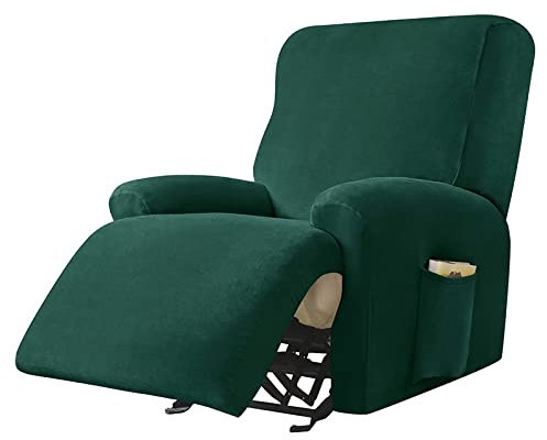 RTSFKFS 4-Stück Samt Ruhesessel Bezüge Sesselschoner RelaxSessel Sofa Abdeckung Sofaüberwurf 1 Sitzer Sessel-Überwürfe Stretchhusse Komplett Antirutsch Bezug Für Fernsehsessel (Color : Color-7)