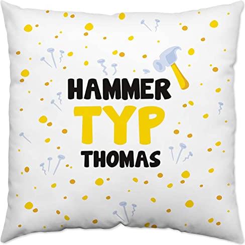 Sheepworld Kissen »Hammer Typ ...« mit Wunschnamen, weiß, personalisiert
