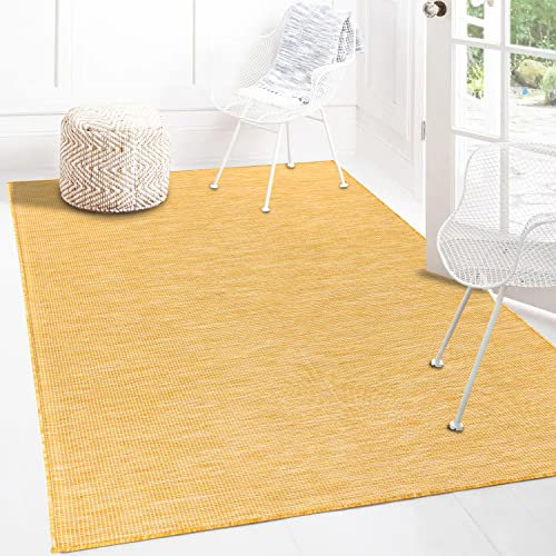 payé Outdoor Teppich Wetterfest - Gelb - 60x110cm - Läufer Küche Badezimmer Balkon Garten Terrassenteppich Camping Wohnzimmer Teppiche