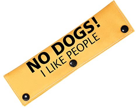 No Dogs/No People Leash Wrap Give Me Space Dog Leash Wrap Rescue Dog Lead Cover (NO DOGS-S)