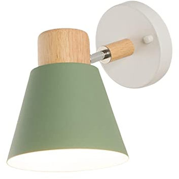 perfk Nordic Wandleuchte E27 Leuchte Dekorative Nachttischlampe Einfache Wandleuchte Beleuchtung für Kinderzimmer Balkon Flur Treppe, Grün