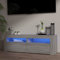 homiuse Mobile Porta TV Mobile Soggiorno Supporto TV da Pavimento Soggiorno Moderno Mobili Porta TV da Terra Mobile TV Moderno Mobiletto TV con Luci LED Grigio Sonoma 120x35x40 cm,Marrone