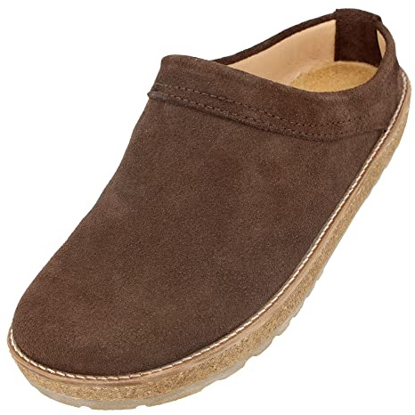 HAFLINGER Travel-Cassic Eleganter Clog aus Leder Gummisohle und Kork Latex Fußbett