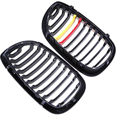 FREAZE Rejilla Frontal de riñón for Coche, Parrilla Negra Brillante for BMW 3-Series E46 Coupe Cabrio 2003 2004 2005 2006, Accesorios Exteriores Facelift