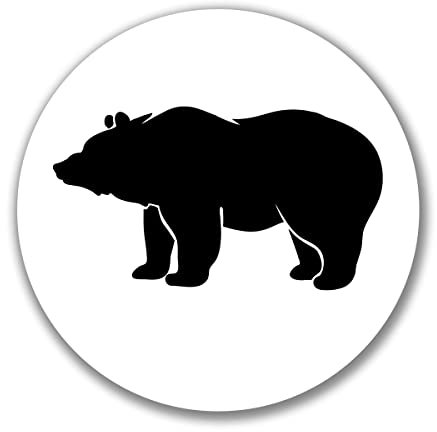 Huuraa Aufkleber Bär Silhouette Sticker 10cm mit Motiv für alle Tierfreunde Geschenk Idee für Freunde und Familie