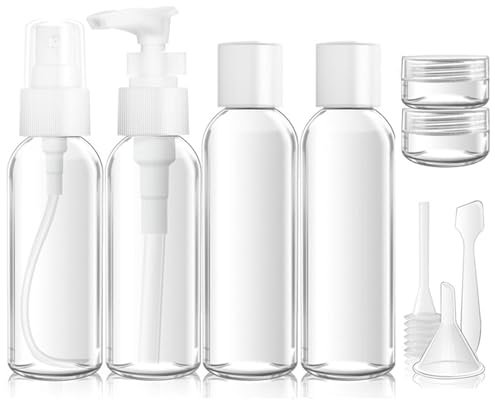 aqlbhz 9 Pcs Travel Bottle for Toiletries Refillable Leak Proof Travel Bottles Transparent Empty Cosmetic Air Bottles Cosmetic Shampoo Conditioner Handy Travel Essentials