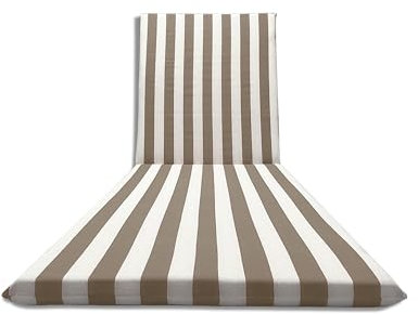 Il Tuo Artigiano Design Gepolstertes Kissen fŸr handgefertigtes Sonnenliegebett, vollstŠndig abnehmbar aus Baumwolle 190x60 cm (Wei§ und Beige)