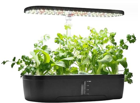 Fabater Hydrokultur-Anbausystem für den Innengarten, 12 Pods Indoor-Gartensystem mit LED-Wachstumslicht, Keimungsset für Pflanzen, Hydrokultur-Pflanzgefäß für Zimmerpflanzen, Frische