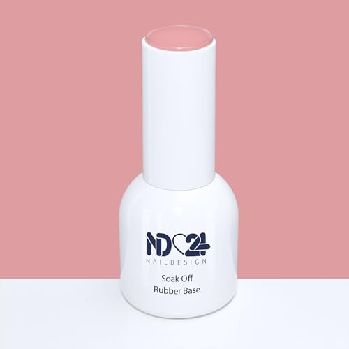 ND24 NailDesign Soak Off Rubber Base - Nagelverstärkung für Problemnägel - Extreme Haftung - Keine Hitzeentwicklung - Versch. Tönungen - 15ml (Blushing Berry)