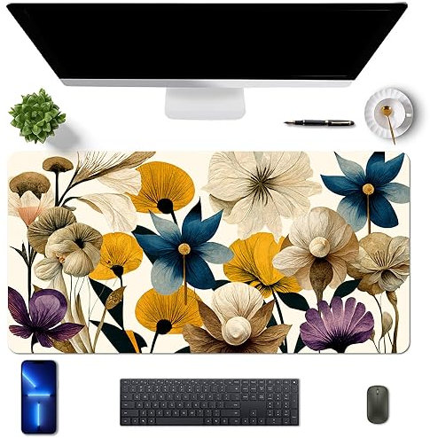 MAYCARI Tapis de Bureau en Cuir PU Imperméable Tapis de Souris Grand 60x30 cm Mouse Pad pour Bureau/Maison, avec Motif Personnalisé