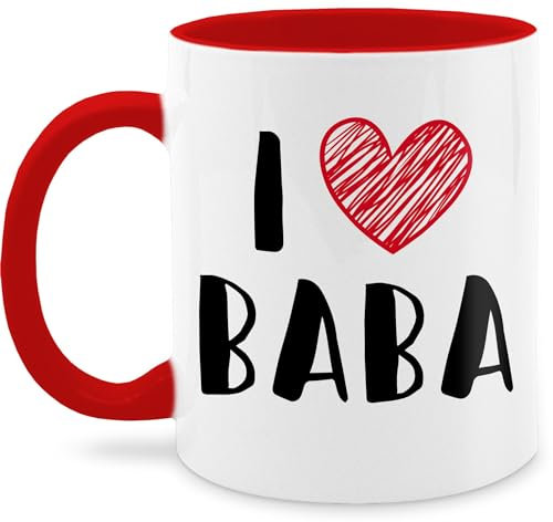 Tasse Tassen 325ml - Papa - I Love Baba - 325 ml - Rot - vater geschenk vatertag paps papi dad daddy papas daddys liebling vatertagsgeschenk best deddys my dadys sprüche vaeter türkisch