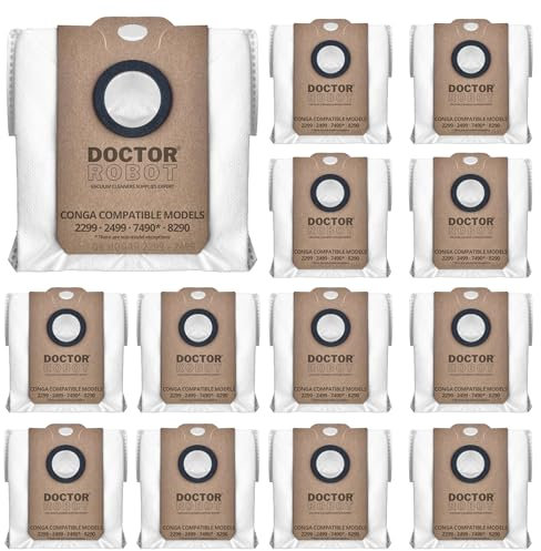 12 Bolsas de recambio Conga 2299-2499-7490-8290 genérico compatible con Aspirador Conga 2299, Aspirador Conga 2499, Aspirador Conga 7490, Aspirador Conga 8290. Repuesto compatible