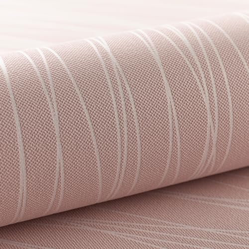 Cathpetic 3D Wave Stripes Glitter Wallpaper Pink 9.5×0.53m - Embossed Roll for Living Room, Bedroom, Kitchen, Front Room - Non Woven Fabric, Luxury Modern Abstract