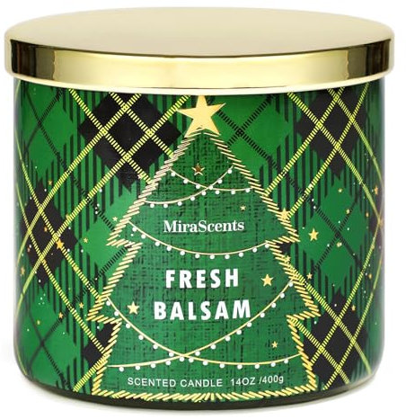 FUND AMLIGHT Duftkerzen für Weihnachten, Weihnachtskerze Duftkerze Geschenke für Frauen, Sojawachskerze ideal als Geschenk für Freunde, Familie und Liebhaber,14oz (Grün)