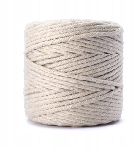 29 Colors 3mm Braided Macrame 100% Cotton Cord Crafting, Jewelry Making & Rustic Home Décor String Rope Craft Project DIY Supply Soft Nartural Knotting Boho Decor Knitting (Sandy, 200m)