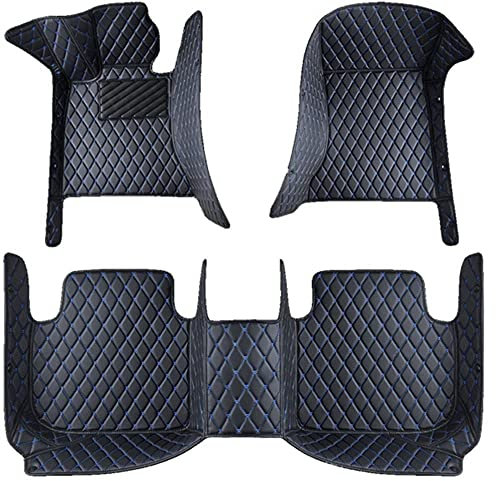 Fussmatten Auto Für M𝗲rcedes-Benz 190 W201 2000-2024, Allwetter VollstäNdige Abdeckung Leder Fußmatten Auto Anti Rutsch Wasserdicht Leicht Zu Reinigen(Black Blue)
