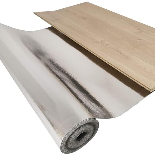 uficell® Akustik Trittschalldämmung Silence Floor Akustik ALU Gehschalldämmung für Laminat und Parkett mit Alu-Dampfbremse, Raumdichte: 1000 kg/m³ (Stärke 2 mm | 10 m²)