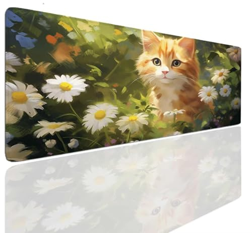 Tapis de Souris Gaming 90x40x0.4cm, Tapis Souris Gamer, Orange Mouse Pad Mat Caoutchouc Antidérapante Mousepad Haute Précision et Vitesse, sous-Main Résistant, Tapis Bureau pour Claviers, PC S-775