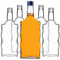 KADAX Lot de 5 bouteilles en verre de 500 ml, vides, avec bouchon à vis, petites bouteilles de liqueur à remplir, bouteilles décoratives (bleu)