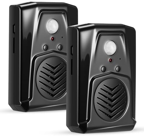 Saysurey 2 Pcs Motion Activated Voice Sensor PIR Infrared Speaker for Haunted House, USB MP3 Downloadable Scream Box with Halloween and Christmas Music, Horror Sound Effects Player