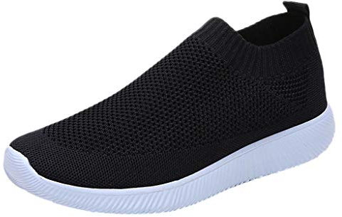 Generico Sneakers Running Donna Colore Donne Scarpe Breathable Solid Outdoor Scarpe da Ginnastica da Donna Scarpe 𝗧rekking (Black, 40)