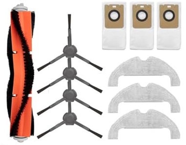 Vacuum attachment Replacement Compatible With Xiaomi Dreame Bot D10 Plus RLS3D Robot Vacuum Cleaner Main Brush Side Brush Hepa Filter Mop Dust Bag Spare Parts(Set I)