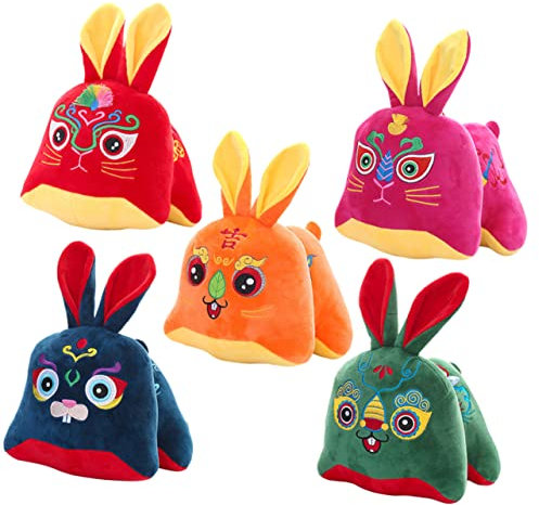 Toddmomy 5 Stück Plüsch Hase Anhänger für Neujahrsdekoration Süße Große Hängende Kawaii Deko für Jahr des Hasen Perfektes zur des Chinesischen Neujahrs