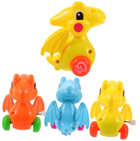 FUNOMOCYA 4stücke Plastik Dinosaurier Fahrzeug Aufzieh-Spielzeug Junge Mädchen Fahrzeug Spielzeug Dinosaurier Aufziehauto Kinderspielzeug