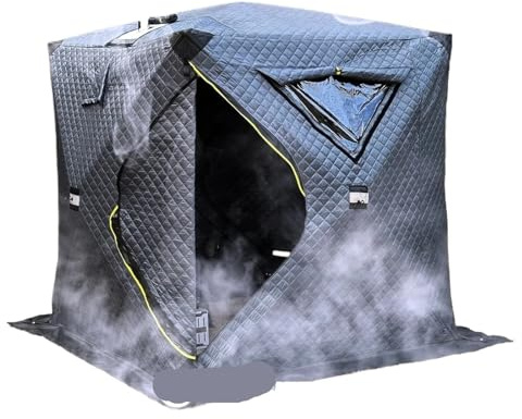 4-Person Pop-Up Ice Fishing Tent, Winter Hot with Stove Jack, 5000mm Waterproof Portable Sauna Shelter